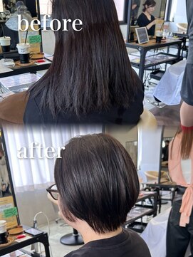 サンド クリア 横浜本店(sand clear) くびレイヤーエモージュ愛されショートボブ艶髪マッシュハンサム