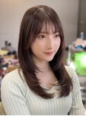 吉祥寺で人気の小顔顔まわりレイヤーミディアムストレート