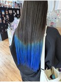 ブルー グラデーション 裾カラー 推しカラー ケアブリーチ