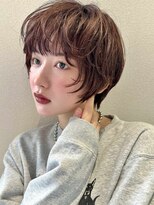 ミンクス 原宿店(MINX)&nbsp;【MINX】くびれヘアアプリコットオレンジハイライトカラー表参道