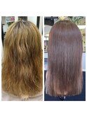 【miyu】ブリーチ毛ビフォア、アフター