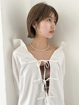 ラミエ バイ メルト 吉祥寺(lamie by melt) 久保田)吉祥寺切りっぱなしボブ透け感ブリーチなしダブルカラー