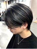 メンズハイライト/ブリーチダブルカラー/白髪ぼかしハイライト