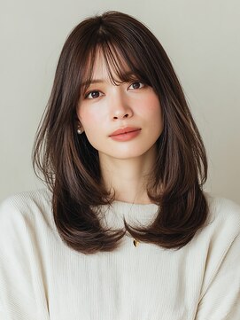 ヘアー ミッション 心斎橋店(hair Mission) 小顔カット/顔まわりカット/レイヤーカット/ブラウンアッシュ