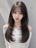 ユーフォリア 渋谷グランデ(Euphoria SHIBUYA GRANDE)&nbsp;ダークブラウンシースルーバングストレートレイヤーロング