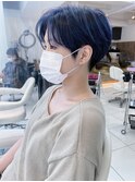 【横須賀中央　AGU】ネイビーブルー　ハンサムショート