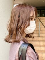 ウノプリール 茶屋町店(unopulir)&nbsp;【unopulir永尾】ピンクブラウン☆外ハネ可愛い結べるボブ♪