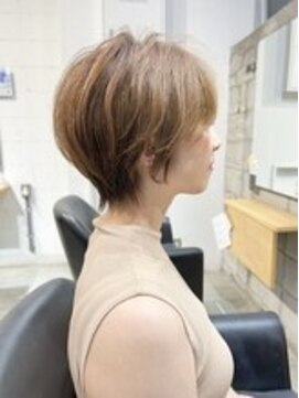 モールヘア 武庫之荘店(MOOL hair) 大人ショートヘアイルミナカラーグレーベージュ/30代/40代/50代