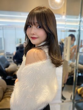 ヌイ 横浜(nui) オリーブベージュミディ_暗めカラーグランマッシュ