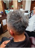 ダークアッシュカルマパーマベリーショート〈理容室〉東浦和