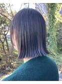 切りっぱなしボブ#外ハネ#ショート#ブルーブラック#豊橋#豊川