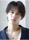 フェザーショートカルマパーマセンターパートコンマバング