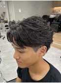フェザーパーマフェザーショートセンターパート新潟メンズパーマ
