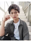 刈り上げアップバングスパイキーショートパーマスパイラルパーマ