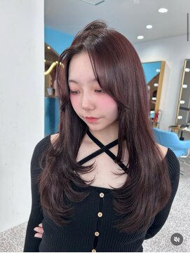 ボタン 熊本(VOTAN) 透ける暗髪/レイヤーカット/顔まわり/韓国ヘア/熊本美容室