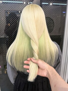 ラニヘアサロン(lani hair salon) ブロンド×ライムグリーン/デザインカラー/インナーカラー/