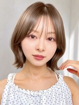 メゾンアクア 表参道(Maison ACQUA)&nbsp;Yハッシュカットシースルーバングボブミディアムミルクベージュ