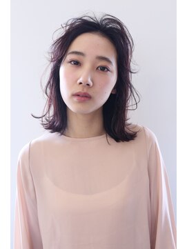 トランク ヘアー デザイン(tranq hair design) ピンクパープルボブ外ハネくびレイヤー大人ボブショート