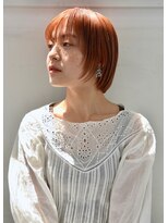 ユノ(juno) 【juno】サイドマッシュレイヤーミニボブ♪ピンクオレンジ