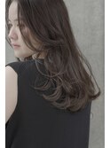 ●くびれヘアプリコットオレンジハイライトカラーレイヤーカット