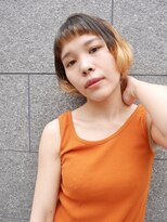 シュシュ(shushu)&nbsp;ブリーチハイライト×ショートボブ【有海一生】/髪質改善/前髪