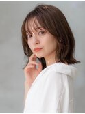 外ハネ切りっぱなしボブ/ブラウンベージュ