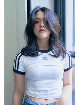 フレイムスヘアーアンドリラックス 西川口店 斜めバングデザインカラーシルキーベージュグレージュカラー