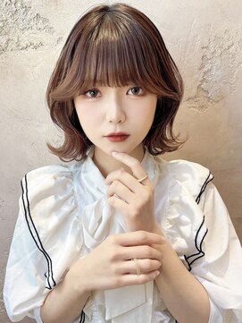 ロンドローズ 名古屋(Lond damaskRose) グレージュカラー 韓国ヘア 顔まわり イヤリングカラー 166