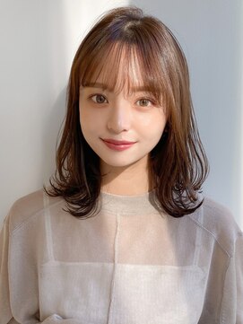 エトラ 渋谷店(etora) 前髪 ネビージュ ボブルフ 黒髪 ワンレン 小顔 "