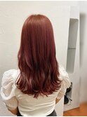 韓国風巻き/ワインレッド/ラベンダーミルクティー