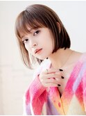 耳かけストレート×切りっぱなしボブ