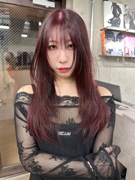 リル ラウム 原宿(LiL Raum) カシスボルドー/原宿/ブリーチ/ダブルカラー/レイヤーカット