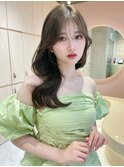 シースルーバング　顔まわりカット　レイヤーカット　くびれ巻き
