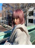 ピンクパープル/ぱつっとボブ