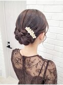 アップスタイル/シニヨンヘアアレンジ/お呼ばれヘアセット/渋谷
