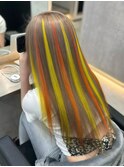 ホワイトミルクティーグレージュ×ハイライトメッシュ
