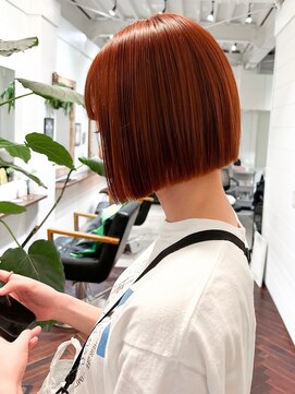 ラレイ ハラジュク(Lalei harajuku) 原宿切りっぱなしボブ大人ボブ縮毛矯正酸性ストレート原宿ボブ