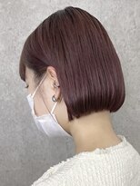 エリマ 横浜西口(elima)&nbsp;横浜西口白髪染めタッセルボブワインレッドアッシュベージュ30代