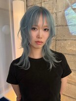 ハコ プラス(HACO+)&nbsp;【Haco+】Ibuki_くすみブルー_ブリーチ