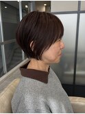 40代50代60代前下がりショートツヤ感カット