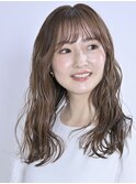 セミロング×ウェーブ