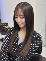 ロムーク 表参道(LOMKH) ロングレイヤーカット顔周りシールエクステ春ヘーゼルグレージュ