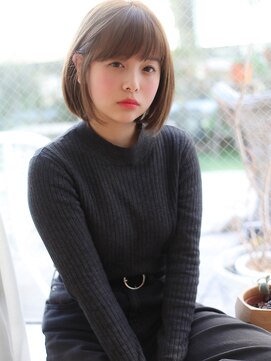 マイラ 銀座(myla) 透け感大人可愛い小顔ミルクティーベージュブラウンひし形ボブ