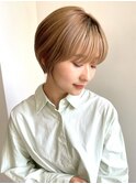 【表参道sheta中澤】ペールベージュクールショートボブルフ