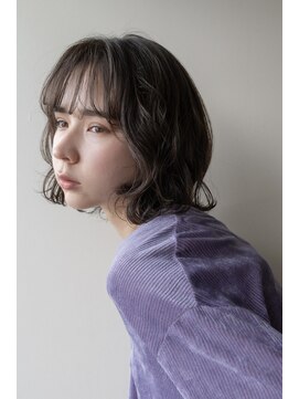 ピズム(PISM) ショコラアッシュ/ふんわりカール/シースルーバング/ロングボブ
