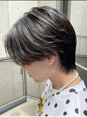 センターパートウルフ毛流れナチュラル