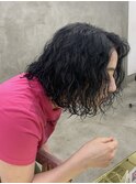 前下がりボブスパイラルパーマプードルパーマハードパーマボブ