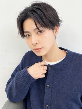 インデックスヘアー 亀戸店 毛流れセンターパート無造作パーマツーブロック刈り上げ