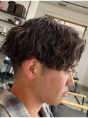 波巻きパーマメンズパーマメンズヘアツーブロックツイストパーマ