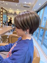 ロンド パルティール 大宮(Lond partir)&nbsp;黒髪ボブルフネビージュ小顔ワンレンスペインカール大宮ショート